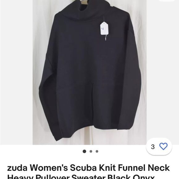 NWOT Zuda Women’s Funnel Neck Scuba Pullover - Picture 1 of 7